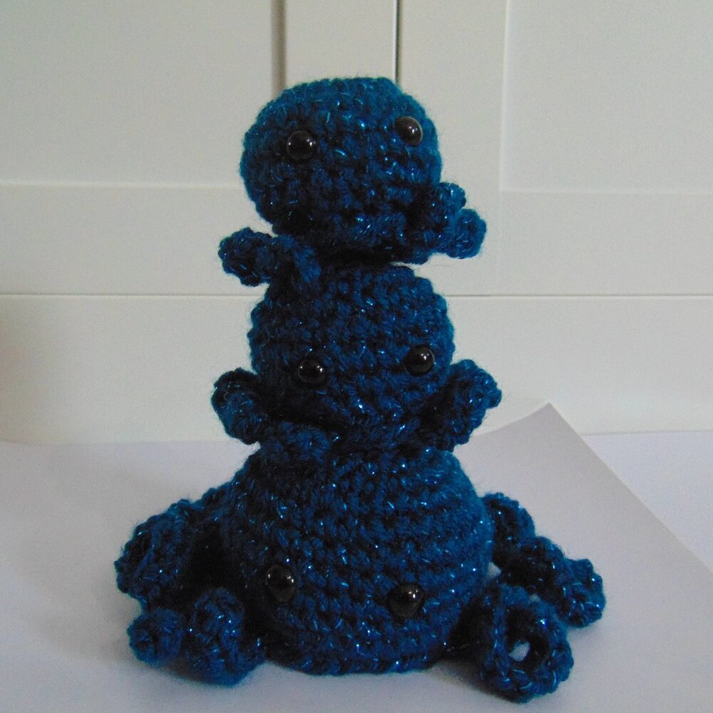 Mama and Two Baby's Crocheted Octopus
